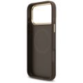 Obal Guess 4G Strass Logo & Big Strap Metal Buttons MagSafe pre iPhone 17 Pro Max hnedá