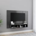 vidaXL Nástenná TV skrinka lesklá sivá 120x23,5x90 cm spracované drevo
