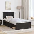 vidaXL Rám postele Čierna 90 x 200 cm Masívne borovicové drevo
