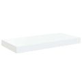 vidaXL Plávajúce nástenné police 2 ks, lesklé biele 50x23,5x3,8 cm, MDF