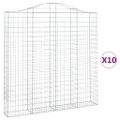 vidaXL Oblúkový gabionový kôš 10ks 200x30x200/220cm pozinkované železo