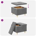vidaXL Ottoman s Úložným Priestorom Tmavo šedá 60 x 60 x 45 cm Zamat