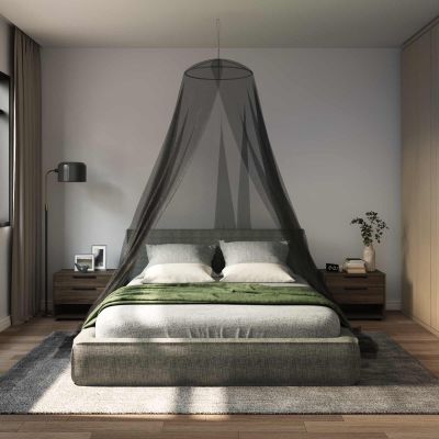 vidaXL Sieť proti komárom na posteľ 156 mesh Čierna ⌀56 x 220 cm