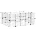 vidaXL 36-panelová klietka pre domáce zvieratá čierna 175x140x70 cm oceľ