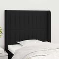 vidaXL Čelo postele so záhybmi čierne 103 x 16 x 118/128 cm látka