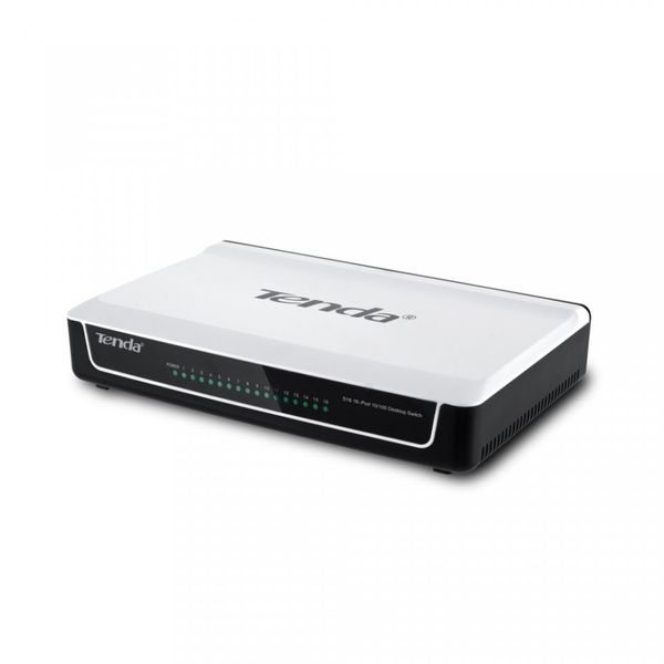 Tenda S16 16-Port Fast Ethernet Switch, 10/100 Mb/s, Desktop
