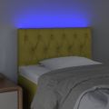 vidaXL Čelo postele s LED zelené 80x7x78/88 cm látka