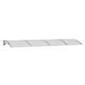 vidaXL Strieška na dvere sivá 350x100 cm polykarbonát