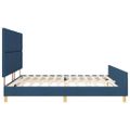 vidaXL Rám postele s čelnou doskou Modrá 200 x 200 cm látka