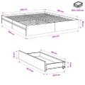 vidaXL Posteľný rám so zásuvkami biely 200x200 cm kompozitné drevo