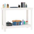 vidaXL Pracovná lavica biela 110x50x80 cm masívna borovica