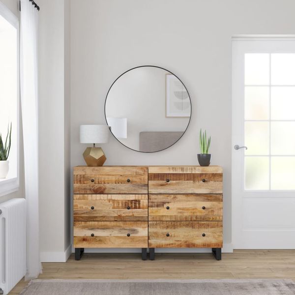 vidaXL Komody 2 ks 60x33x75 cm surové mangovníkové drevo