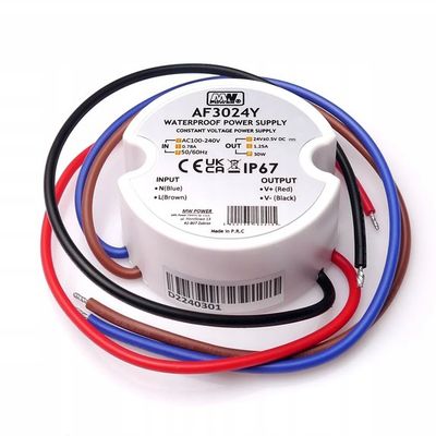 LED zdroj 24V 30W IP67 okrúhly MW power AF3024Y LED zdroj 24V 30W IP67 kulatý MW power AF3024Y