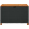 vidaXL Záhrad. úložný box čierny 110x55x63 cm polyratan akáciové drevo