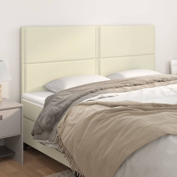 vidaXL Čelo postele krémové 160x5x118/128 cm umelá koža