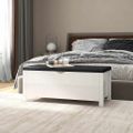 vidaXL Úložný box+podložka, lesklý biele 105x40x45cm kompozitné drevo