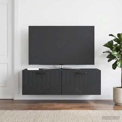 vidaXL Nástenná TV skrinka Čierna 98 x 41 x 30 cm Kompozitné drevo