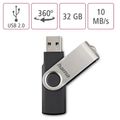 HAMA Rotate, USB Kľúč, 32GB, strieborný/čierny
