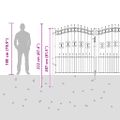 vidaXL Plotová brána KAMPEN s vrchnou časťou z oštepu čierna 302x172 cm oceľ