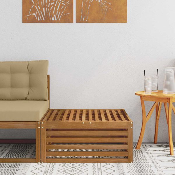vidaXL Vonkajší taburet Prírodná 79 x 79 x 37 cm Pevné akáciové drevo