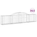 vidaXL Oblúkový gabionový kôš 13 ks 300x30x60/80 cm pozinkované železo