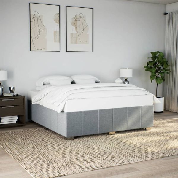 vidaXL Posteľ bez matraca bledosivá 200x200 cm látka
