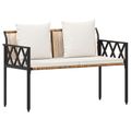 vidaXL Záhradné lavičky 2 -Seater 116 x 56 x 75 cm polyratan