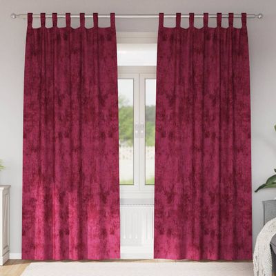 vidaXL Sametové závesy 2 pcs vínovo červená 260 x 140 cm Zamat