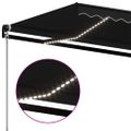 vidaXL Ručne zaťahovacia markíza s LED 400x350 cm antracitová