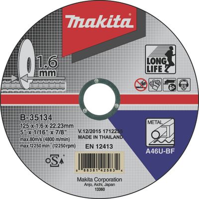Makita řezný kotouč 125x1,6mm ocel