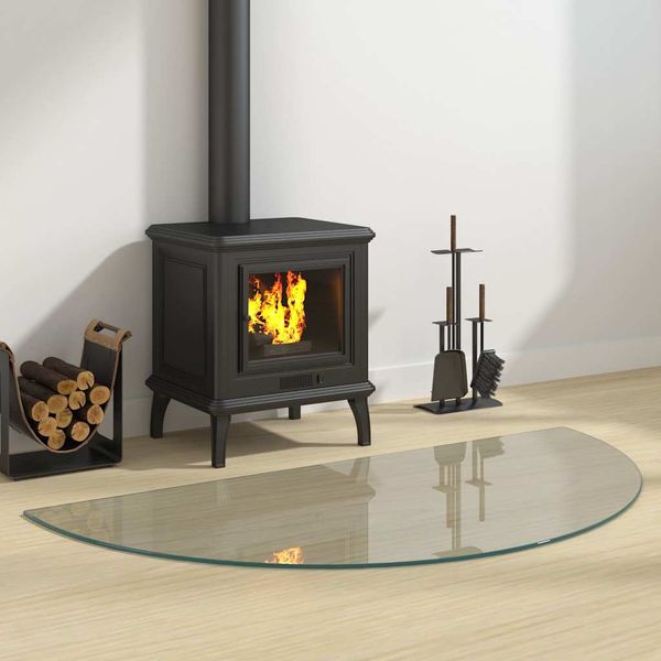 vidaXL Krbová sklenená doska polkruhová 1200x600 mm