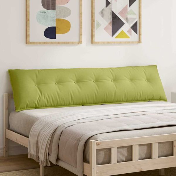 vidaXL Poduška na chrbát Svetlo zelená 200 x 19 x 50 cm látka