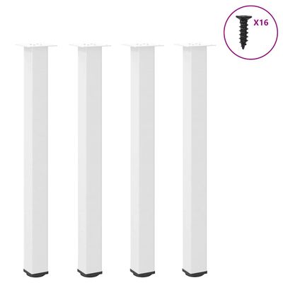vidaXL Nohy barového stola 4 ks biele 100-102 cm oceľové