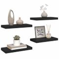vidaXL Plávajúce nástenné police 4 ks, čierne 50x23,5x3,8 cm, MDF