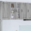 vidaXL Nástenný sklenený kabinet PORTO Sivý Sonoma 60 x 31 x 80 cm