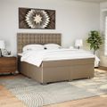 vidaXL Boxspring posteľ s matracom kapučínová 180x200 cm umelá koža