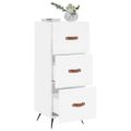 vidaXL Komoda biela 34,5x34x90 cm spracované drevo
