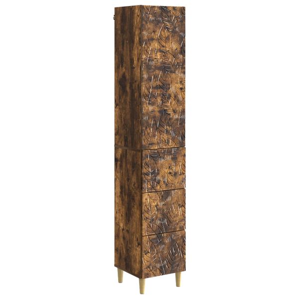 vidaXL Sada skríň 2 pcs Dymový dub 33 x 34,5 x 90 cm Kompozitné drevo