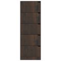vidaXL Botník s 5 dvierkami tmavý dub 59x24x167 cm drevotrieska
