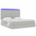 vidaXL LED úložná posteľ s matracom Svetlosivá 180 x 200 cm Zamat