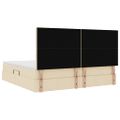 vidaXL Postel s úložným prostorem a matrací Krémová 200 x 200 cm látka