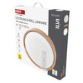 LED nástenné svietidlo ILVI, kruhové 45 W, stmievanie + CCT, drevo
