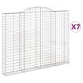 vidaXL Oblúkový gabionový kôš 7 ks 300x30x220/240cm pozinkované železo