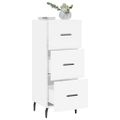vidaXL Komoda biela 34,5x34x90 cm spracované drevo