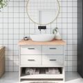 vidaXL Kúpeľňová doska 100x50x(2-6) cm neošetrený masív