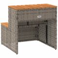 VidaXL vírivka Step sivý 50x50x50,5 cm polyratan a masívna akácia