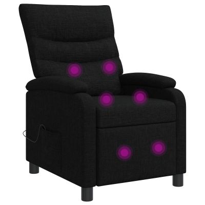 vidaXL Masážne relaxačné kreslo Čierna Látka