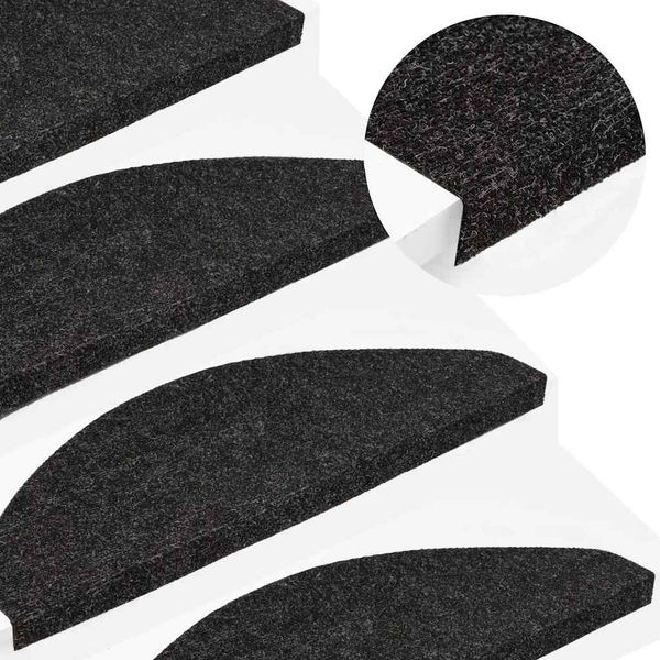 vidaXL Schodiskové rohože samolepiace 30 ks čierne 56x17x3 cm