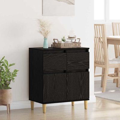 vidaXL Servírovacia skriňa Čierny dub 60 x 35 x 70 cm Kompozitné drevo