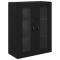 vidaXL Highboard Biely a čierny dub 69,5 x 34 x 180 cm